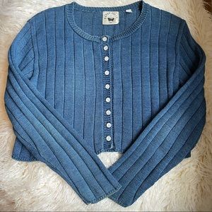 Hand-knit, Cropped, Vintage Sweater - Size M